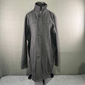 Joseph Abboud Coat Men’s M Wool Blend Jacket Formal Button Up Double Zip Gray